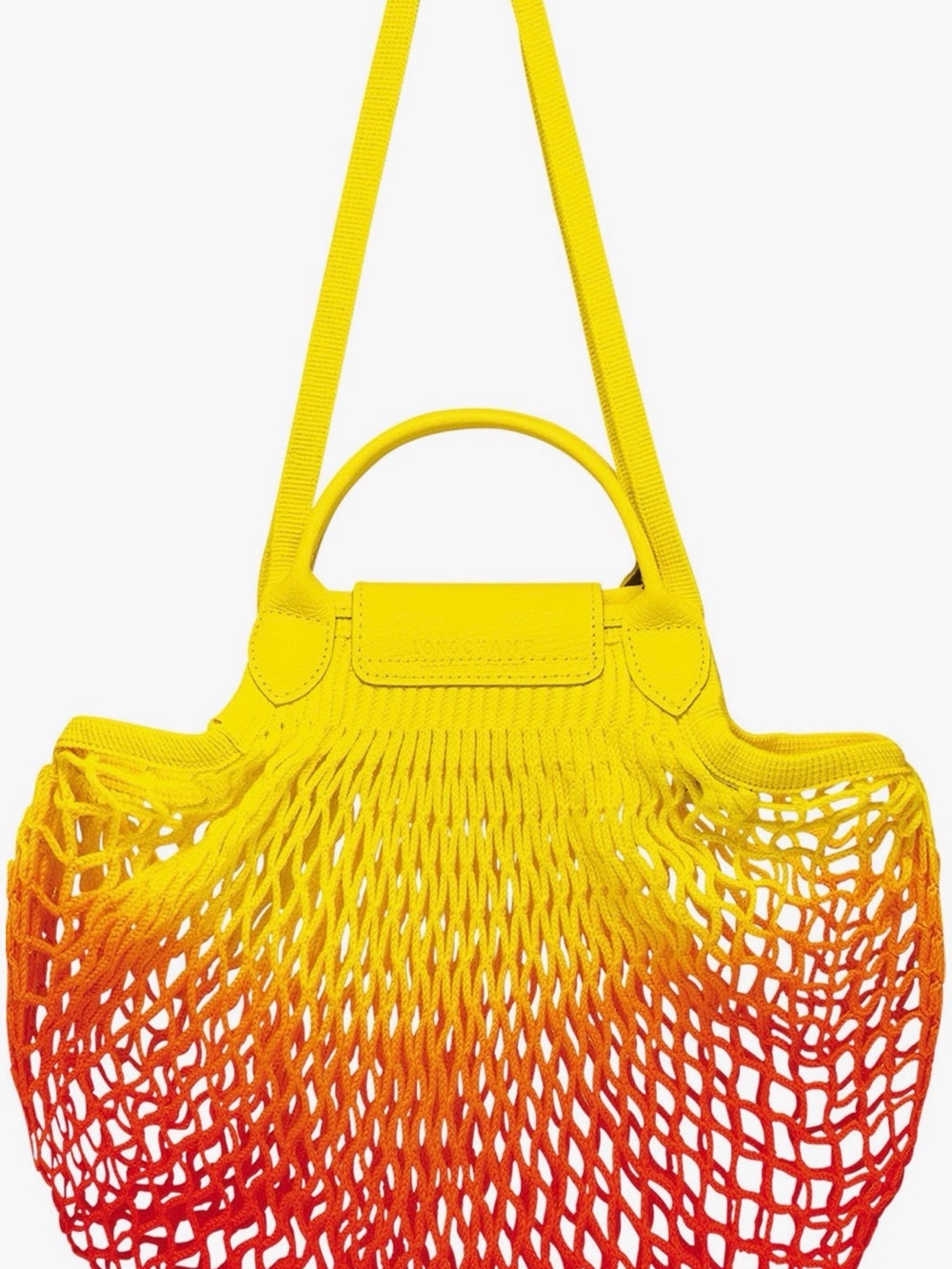 Longchamp Yellow to Orange Ombre Mesh Tote - Picture 2 of 3